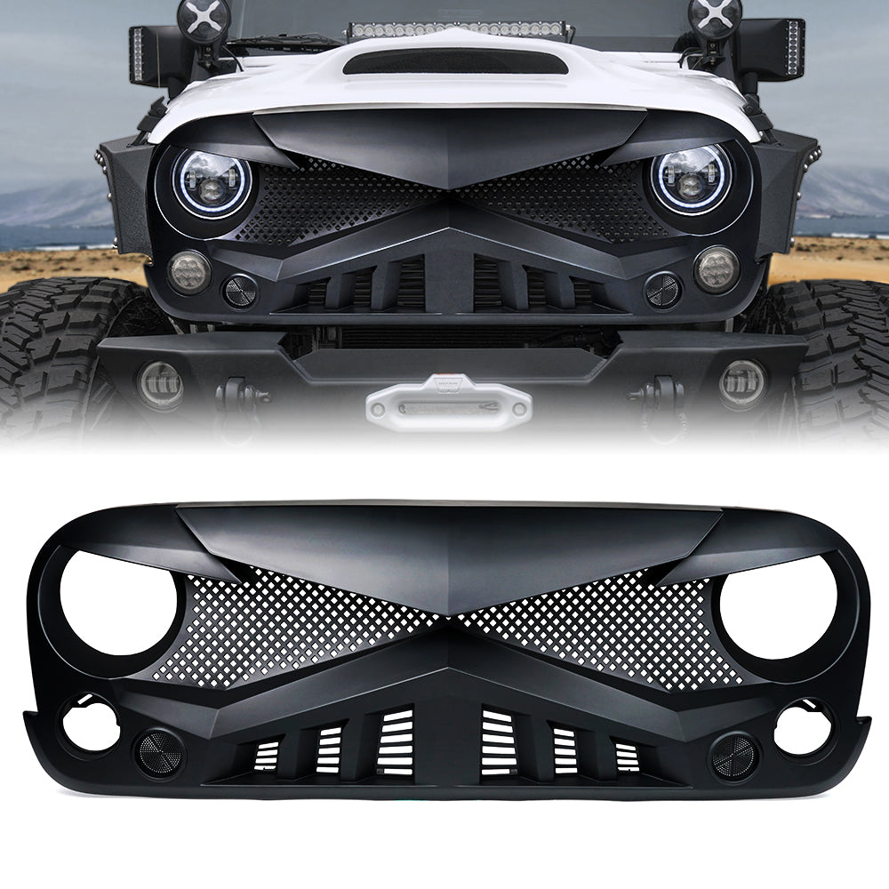 Xprite Falcon Series Front Grille for 2007-2018 Jeep Wrangler JK JKU