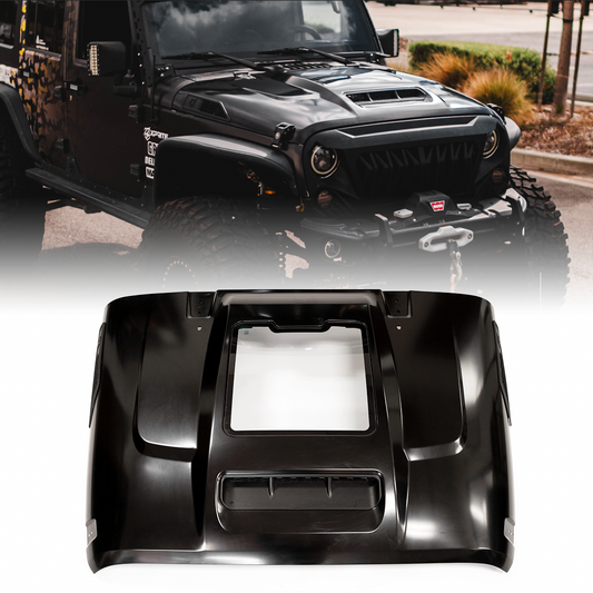 Jeep Wrangler JK Hood with Visible Engine Interior  | ZR1