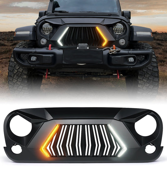 Jeep Grille with Turn Signal Lights for 2007-2018 Jeep Wrangler JK JKU