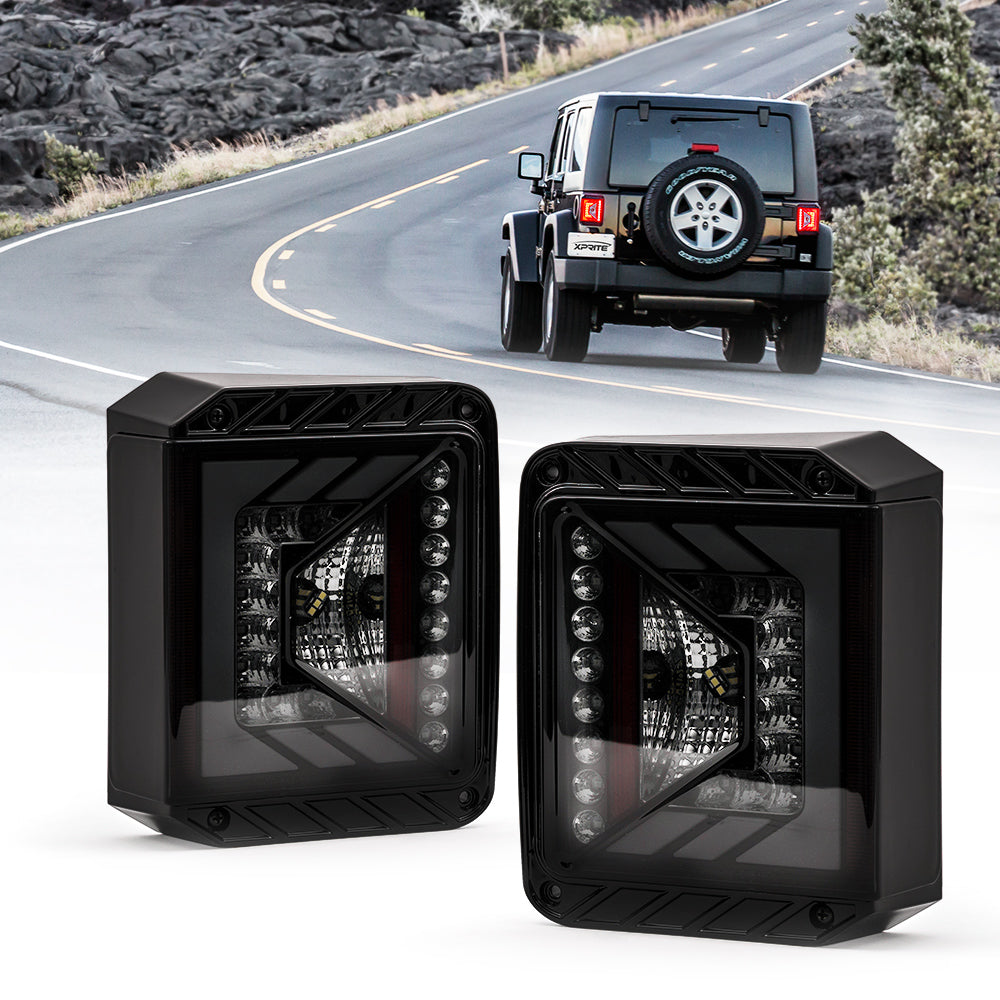 Xprite Rival Series LED Taillights For 2007 - 2018 Jeep Wrangler JK JKU