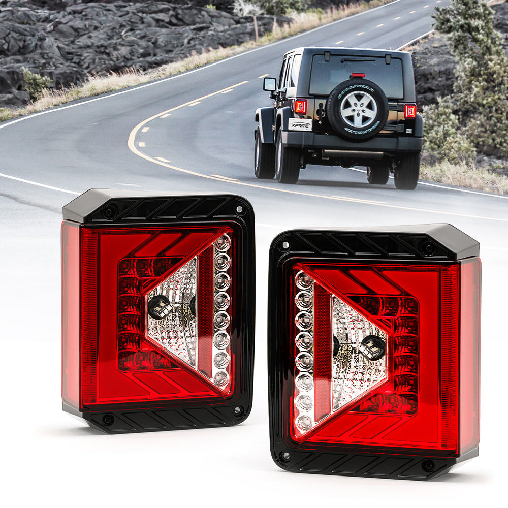 Xprite Rival Series LED Taillights For 2007 - 2018 Jeep Wrangler JK JKU