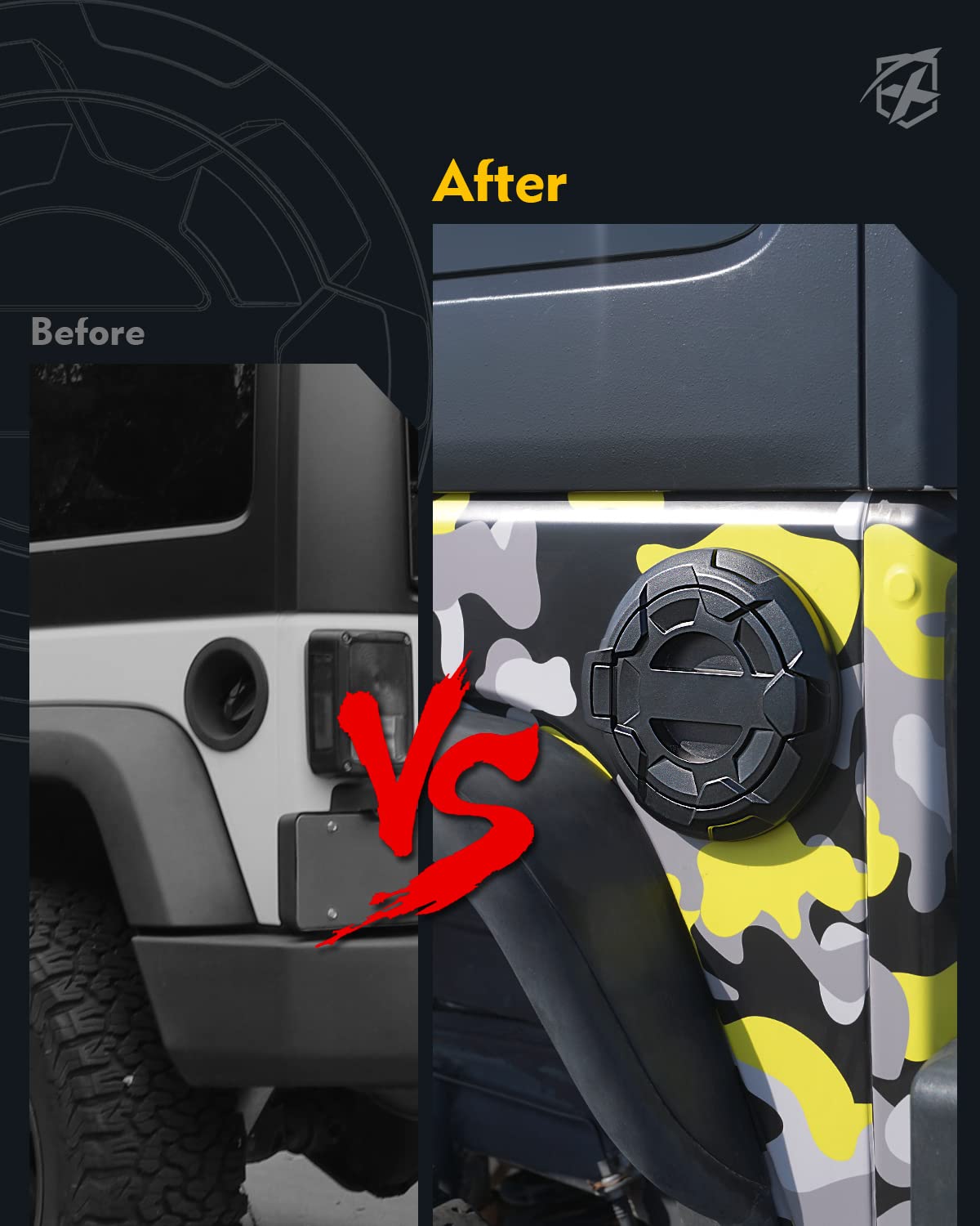 Jeep Wrangler JK Gas Cap Cover | Bedrock Series