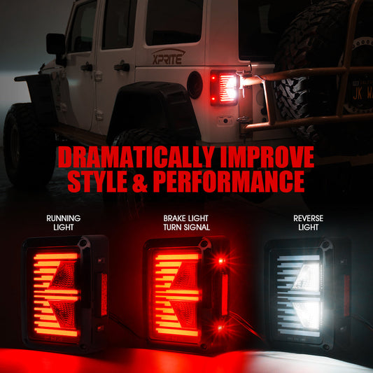 Jeep Wrangler JK LED Tail Lights | Linear Series