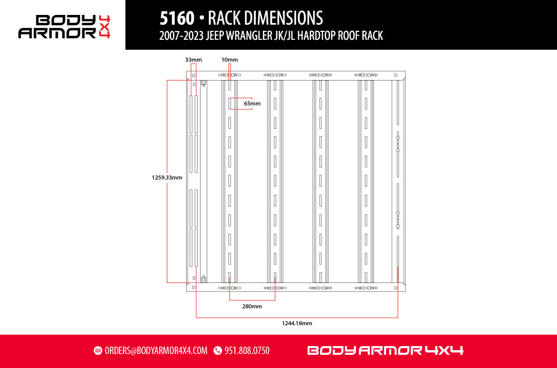 Hardtop Roof Rack Jeep Wrangler JL/JK 07-25 by Body Armor 4x4