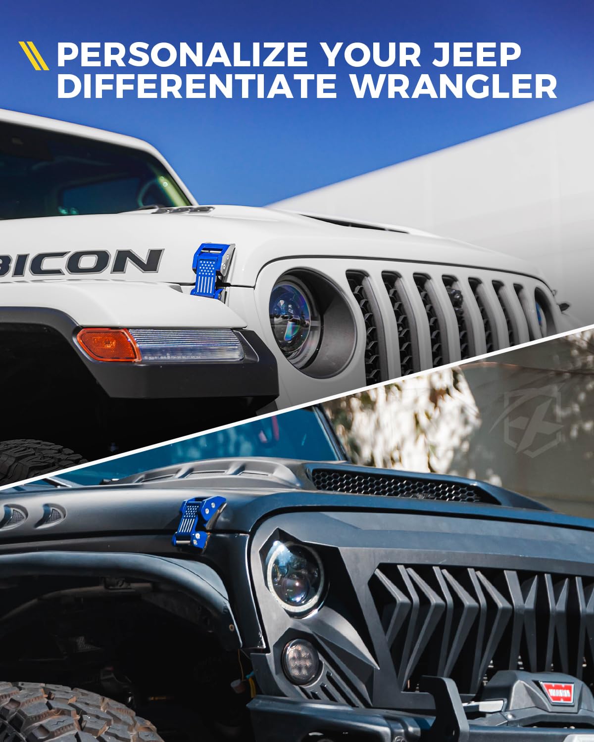 Jeep Wrangler Aluminum Hood Latch with U.S. Flag