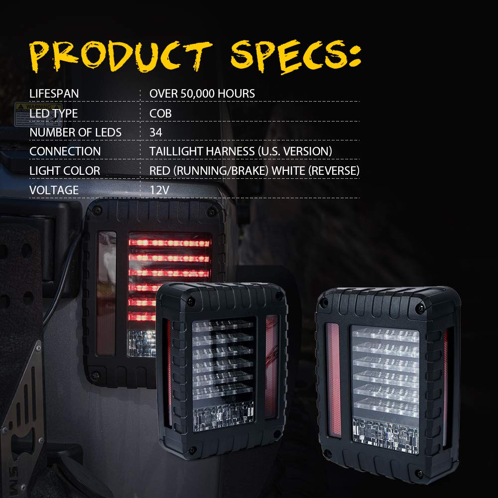 LED Tail Lights for Defender Series Jeep Wrangler JK 07-18