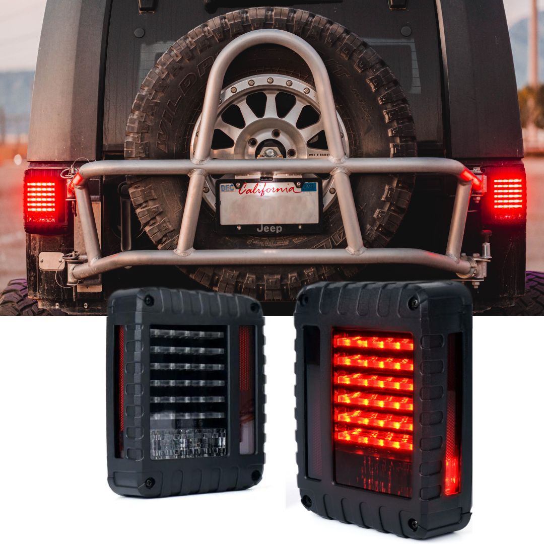 LED Tail Lights for Defender Series Jeep Wrangler JK 07-18