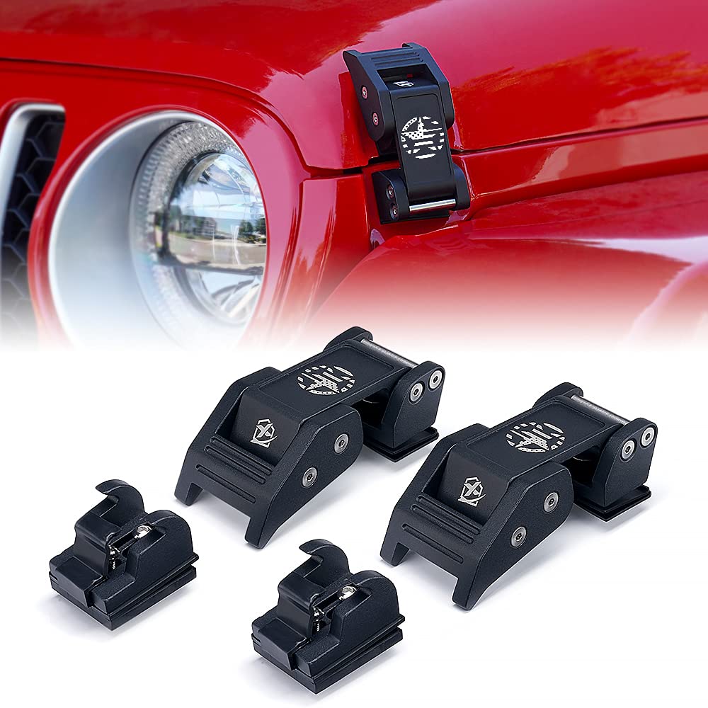 Jeep Wrangler Aluminum Hood Latch with Star