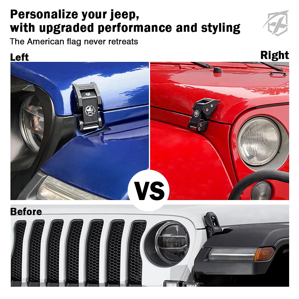Jeep Wrangler Aluminum Hood Latch with Star