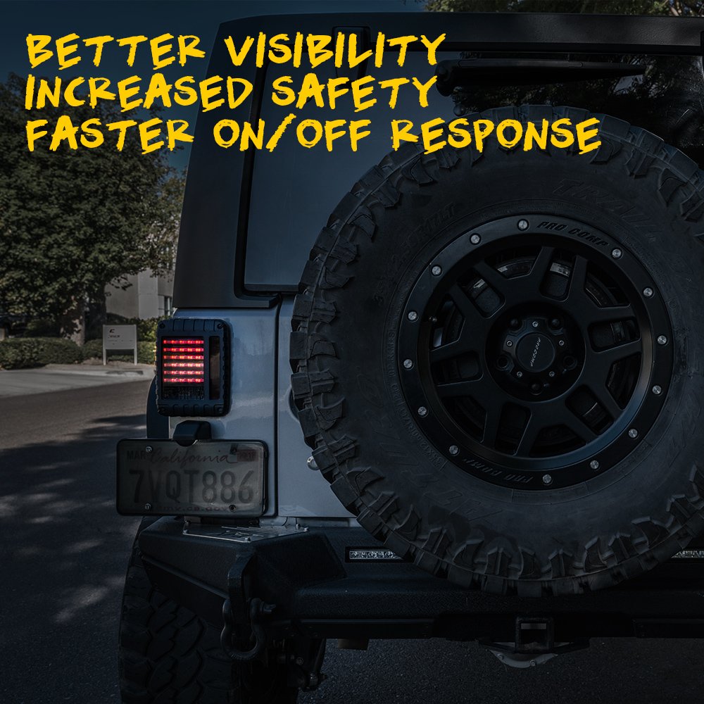LED Tail Lights for Defender Series Jeep Wrangler JK 07-18