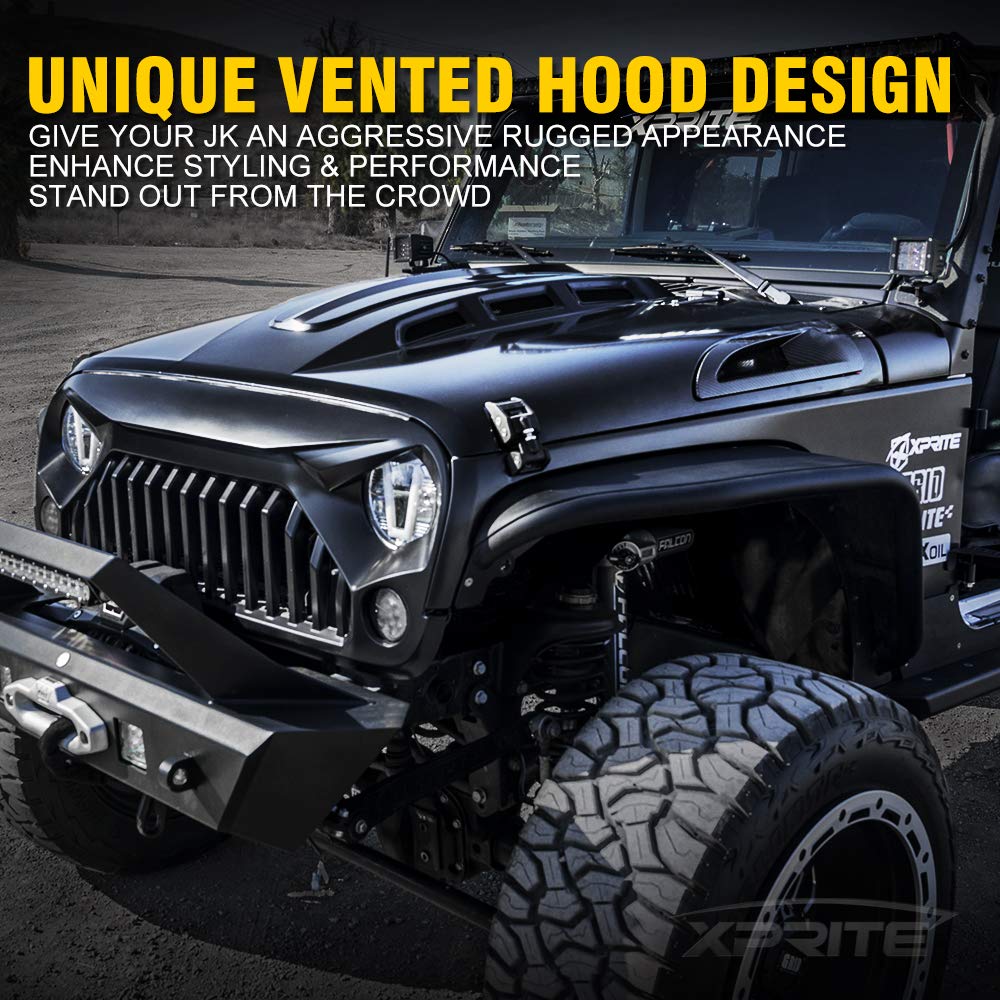 Jeep Wrangler JK Heat Dispersion Hood | Avenger Series