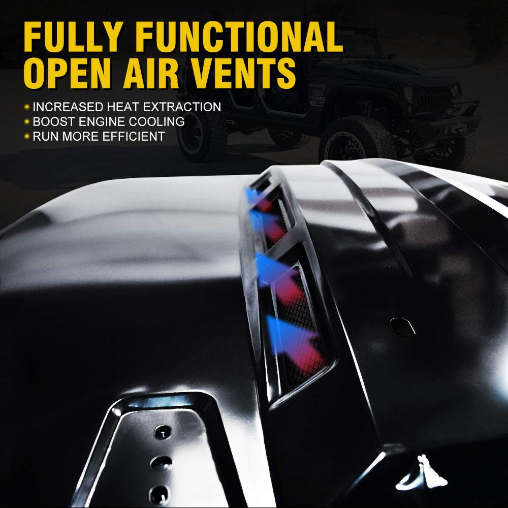 Jeep Wrangler JK Heat Dispersion Hood | Avenger Series