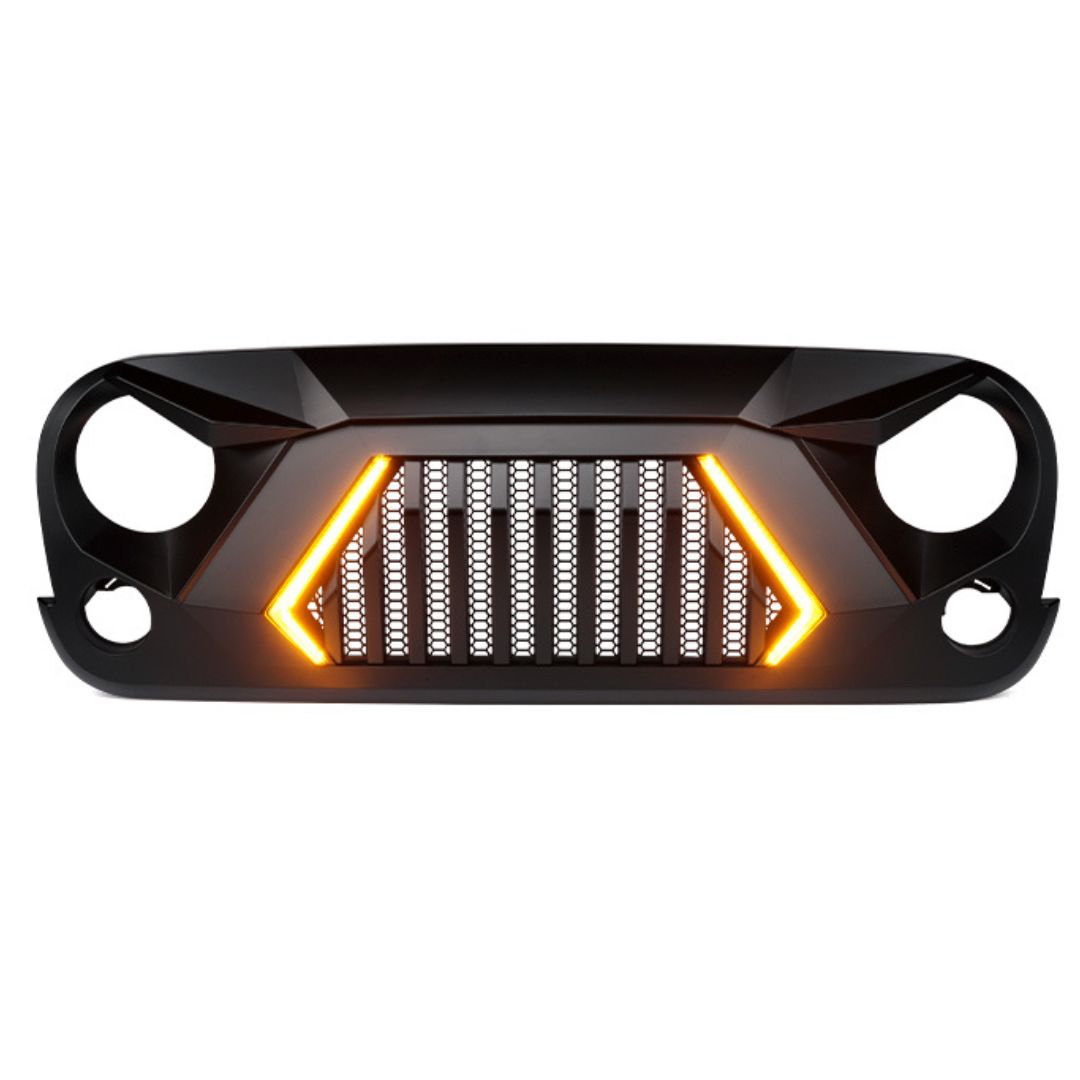 Jeep Grille with Turn Signal Lights for 2007-2018 Jeep Wrangler JK JKU
