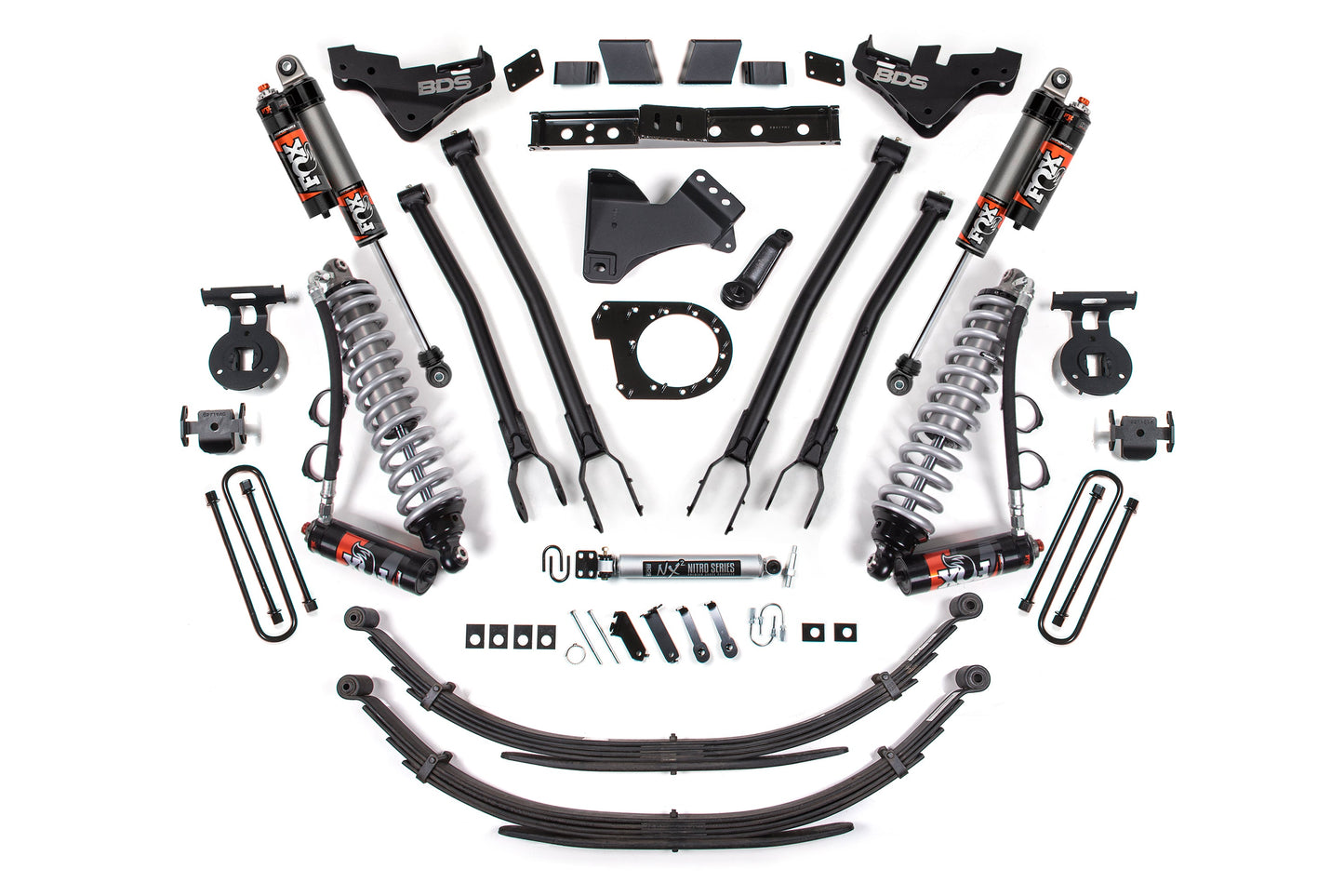 7 Inch Lift Kit w/ 4-Link | FOX 2.5 Performance Elite Coilover Conversion | Ford F250/F350 Super Duty (23-26) 4WD | Diesel