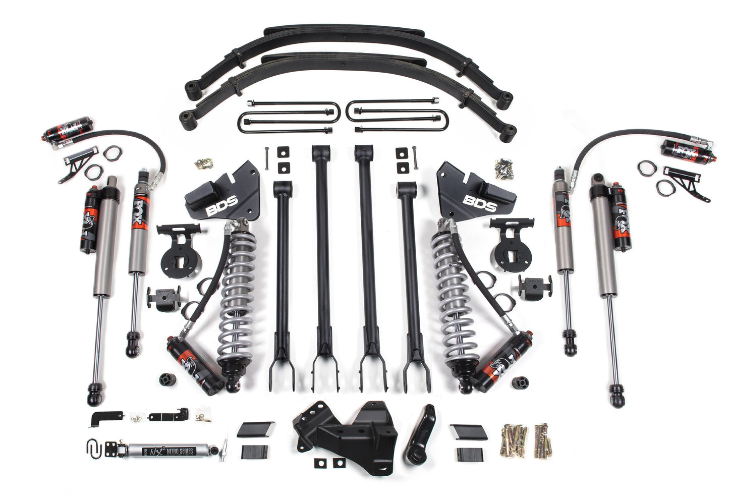 4 Inch Lift Kit w/ 4-Link | FOX 2.5 Performance Elite Coil-Over Conversion | Ford F250/F350 Super Duty (17-19) 4WD | Diesel