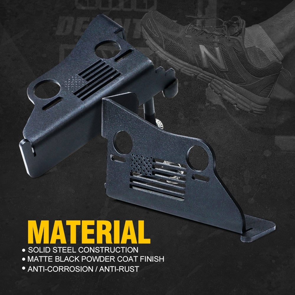 Front Foot Pegs with Jeep Flag Grille for 2007-2018 Jeep Wrangler JK