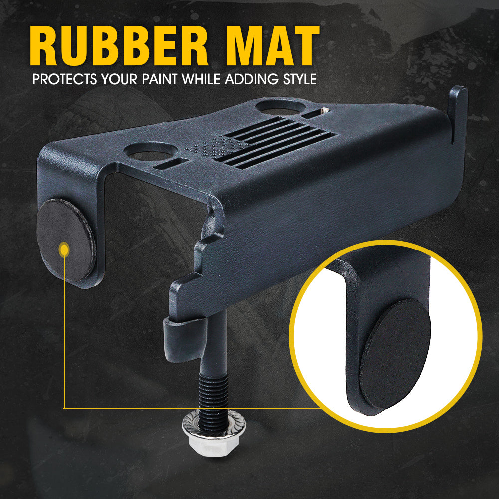 Front Foot Pegs with Jeep Flag Grille for 2007-2018 Jeep Wrangler JK