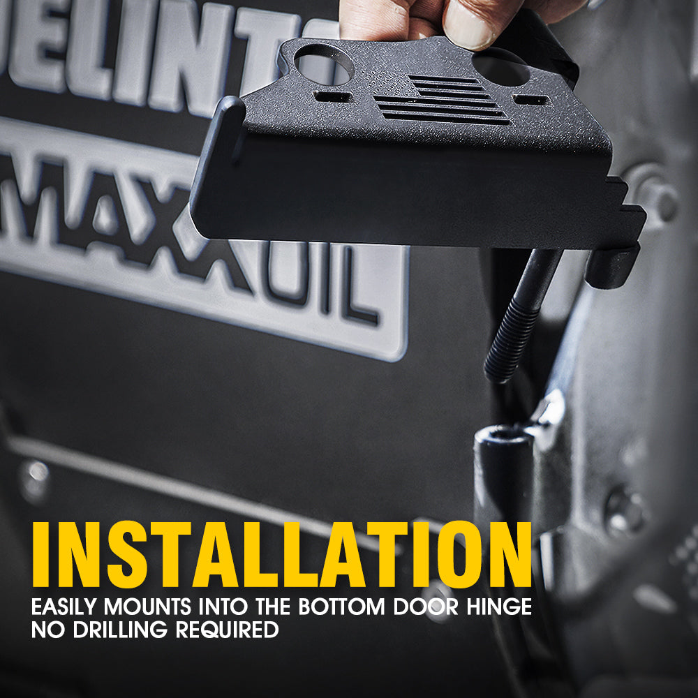 Front Foot Pegs with Jeep Flag Grille for 2007-2018 Jeep Wrangler JK