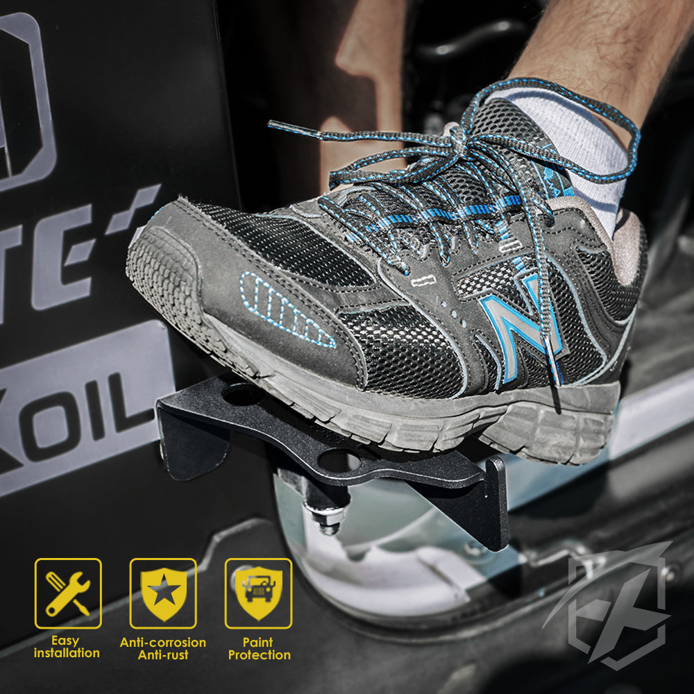 Front Foot Pegs with Jeep Flag Grille for 2007-2018 Jeep Wrangler JK