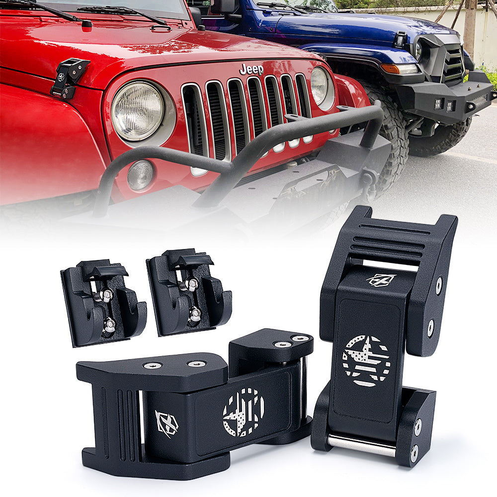 Jeep Wrangler Aluminum Hood Latch with Star