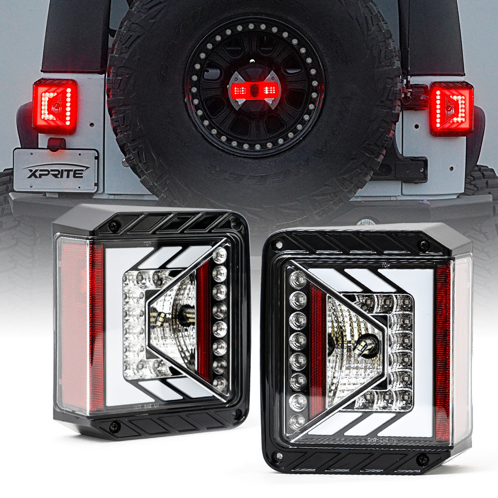 Xprite Rival Series LED Taillights For 2007 - 2018 Jeep Wrangler JK JKU
