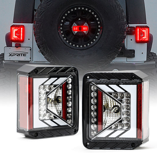 Xprite Rival Series LED Taillights For 2007 - 2018 Jeep Wrangler JK JKU