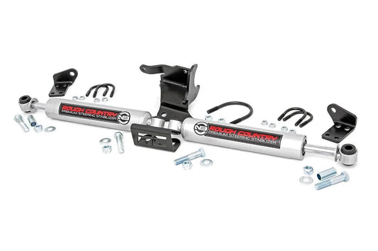 N3 Steering Stabilizer Dual 2.5-8 Inch Lift Jeep Gladiator JT/Wrangler JL 18-25 by Rough Country