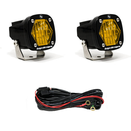 S1 Amber Wide Cornering LED Light with Mounting Bracket Pair by Baja Designs