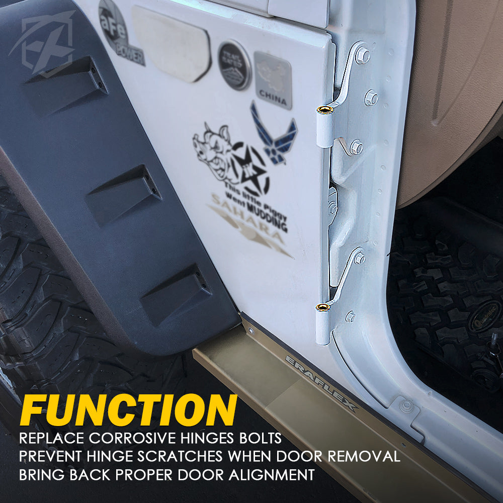 Xprite 8PC Replacement Door Hinge Bushing Set with Removal Tool for 2007+ Jeep Wrangler 4 Door JK JL