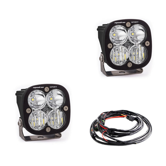 Squadron Sport Black LED Light Pod Pair Driving/Combo, Clear by Baja Designs