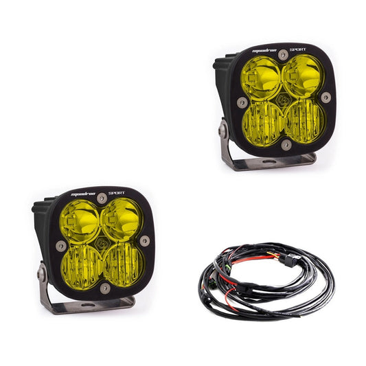 Squadron Sport Black LED Light Pod Pair Driving/Combo, Amber by Baja Designs