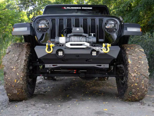 Stubby Front Bumper No Skid Jeep Wrangler, Gladiator 07-24 by Rugged Ridge