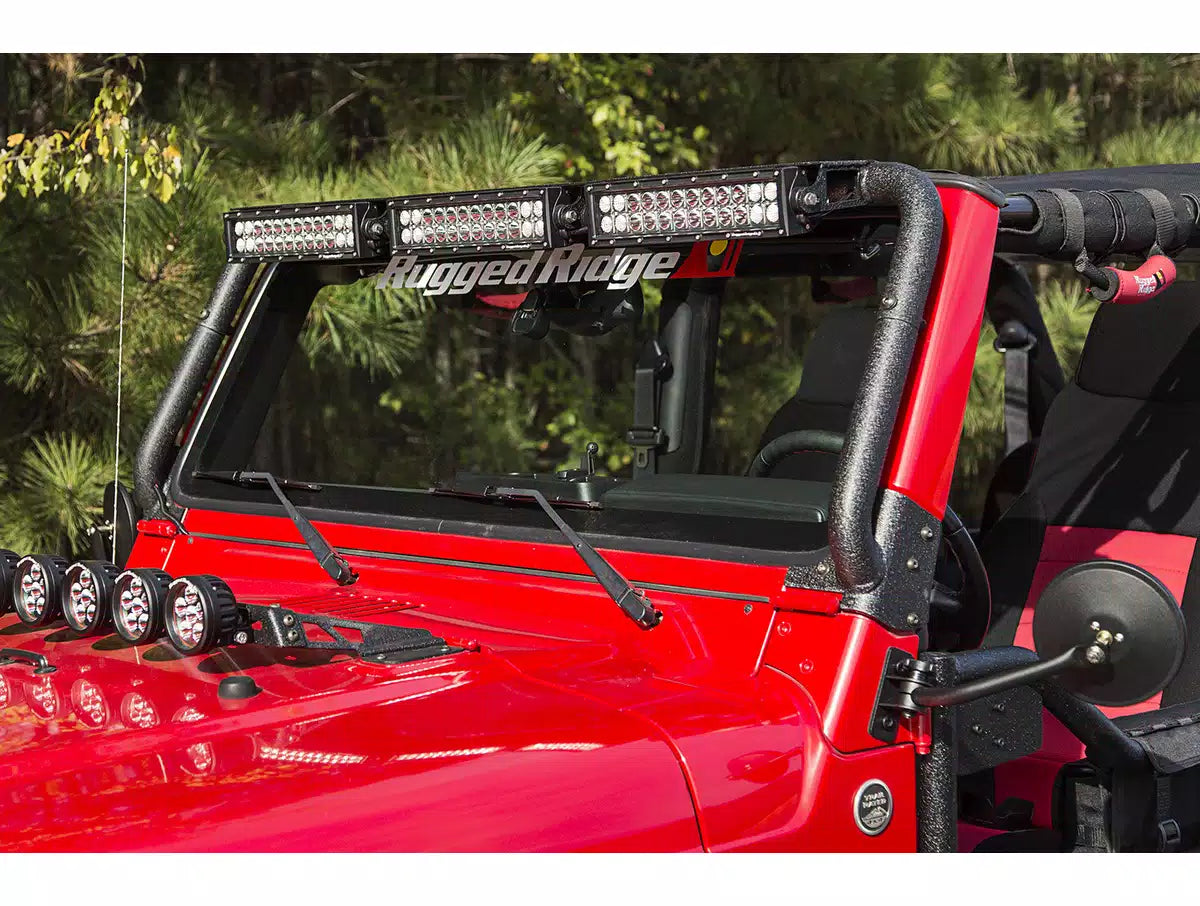 Windshield Mount Light Bar Jeep Wrangler TJ 97-06 by Rugged Ridge