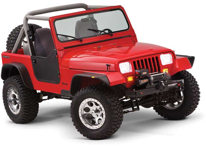 Bushwacker Flat Style 4 PC Fender Flares Wrangler YJ 87-95 by Bushwacker