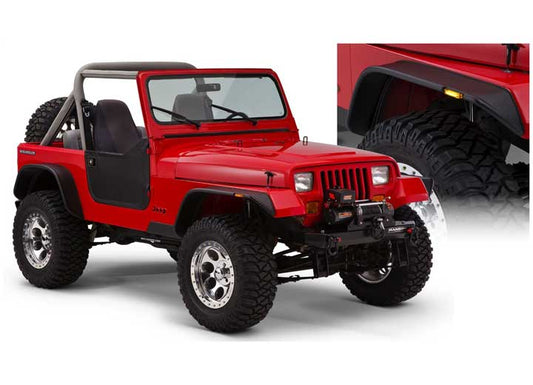 Bushwacker Flat Style 4 PC Fender Flares Wrangler YJ 87-95 by Bushwacker