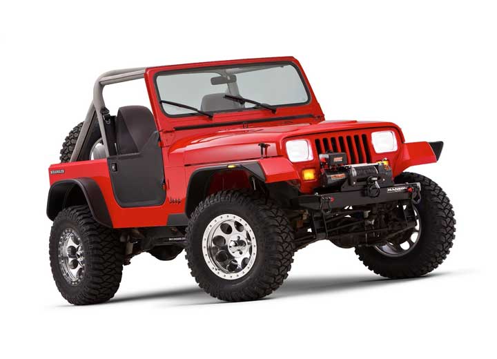 Bushwacker Flat Style 4 PC Fender Flares Wrangler YJ 87-95 by Bushwacker