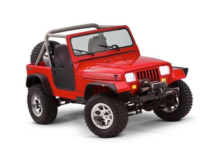 Bushwacker Flat Style 4 PC Fender Flares Wrangler YJ 87-95 by Bushwacker