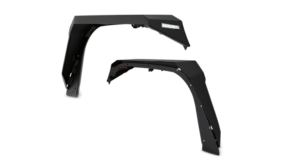 Rugged Steel High-Clearance Front Fender Flares for Jeep JL & Gladiator JT