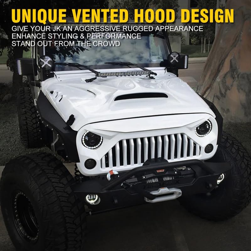 Jeep JK Fiberglass Hood with Scoop Vent | Beast Series