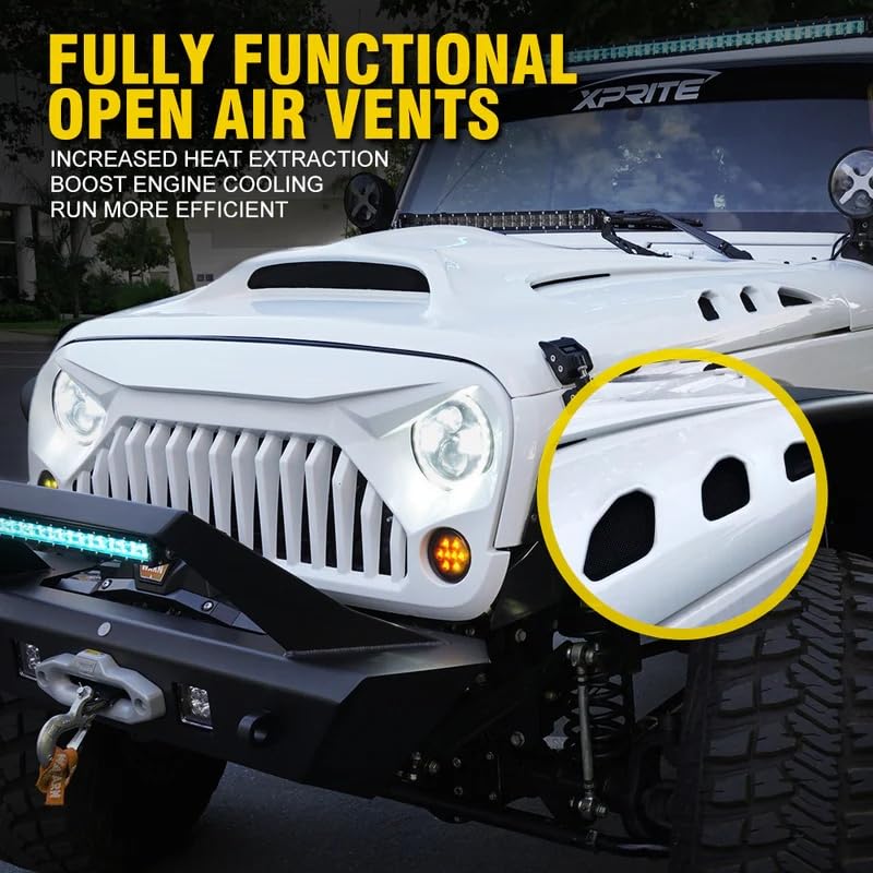 Jeep JK Fiberglass Hood with Scoop Vent | Beast Series