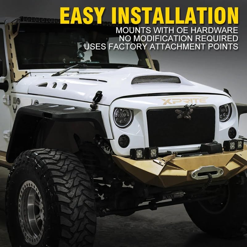 Jeep JK Fiberglass Hood with Scoop Vent | Beast Series