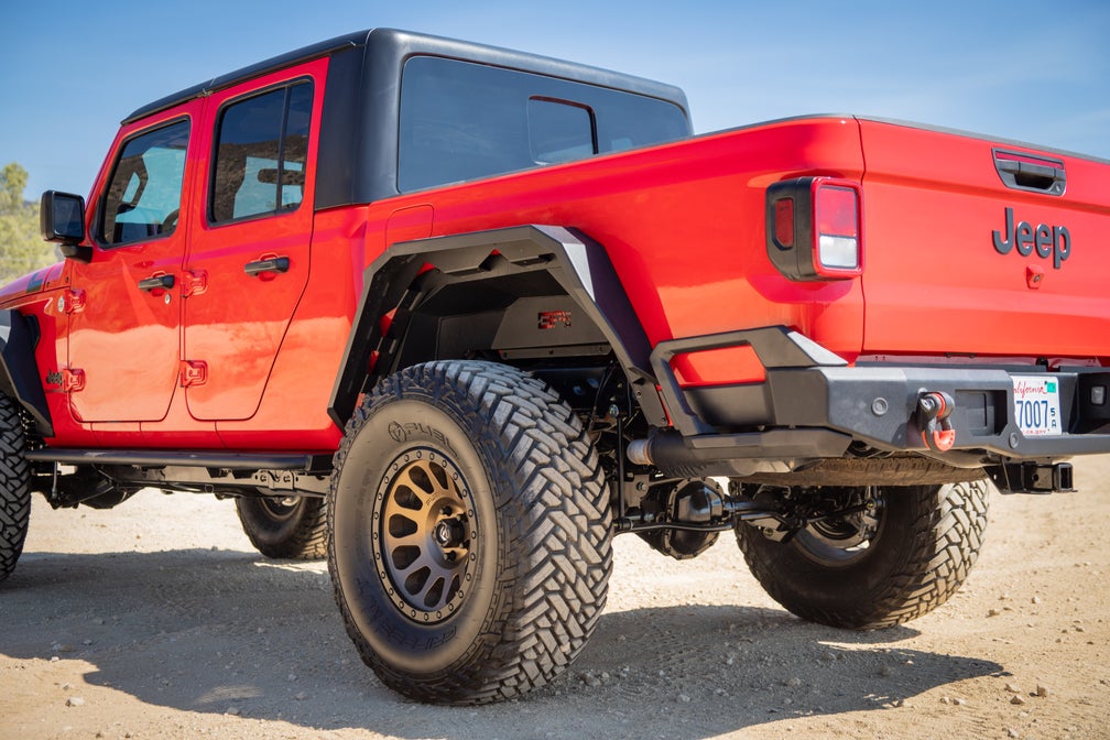 Rugged 2019-2024 Jeep Gladiator JT Rear Fender Flares, 3/16" Steel, High Clearance
