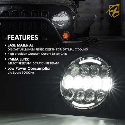 7" LED Headlights for Jeep Wrangler 07-18