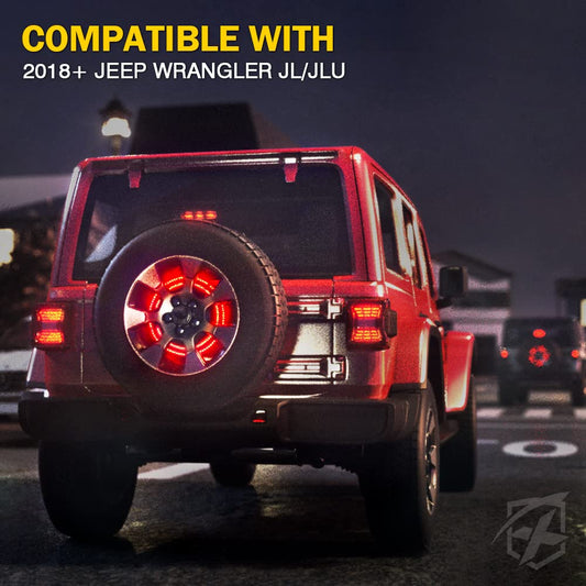 Jeep Wrangler 14" Dual Ring Spare Tire Brake Light | Typhoon Series