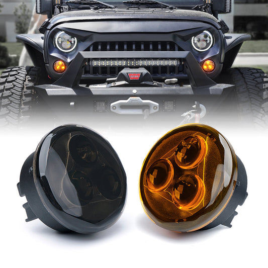 Amber LED Turn Signal Lights for 07-18 Jeep Wrangler JK | Trio Series