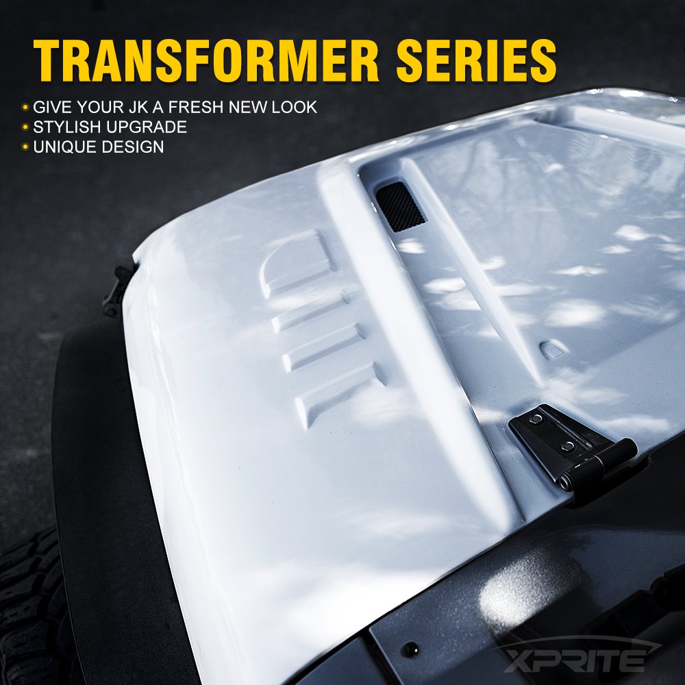 Jeep Wrangler JK Fiberglass Hood | Transformer Series