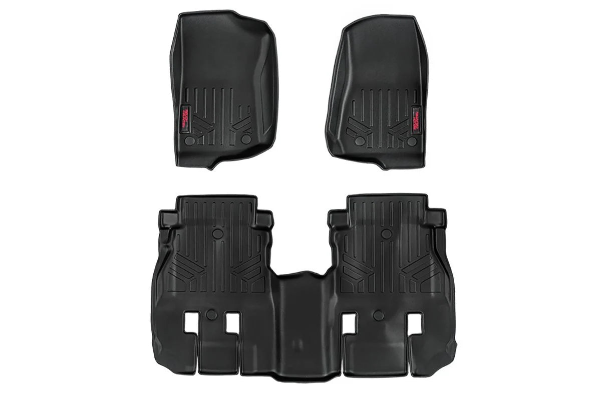 Floor Mats Jeep Wrangler JL Unlimited 4WD 18-25 by Rough Country