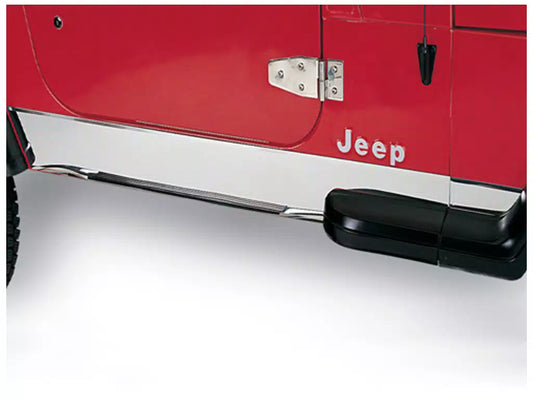 Rocker Panel Cover, Stainless, Jeep Wrangler YJ 87-95 by Rugged Ridge