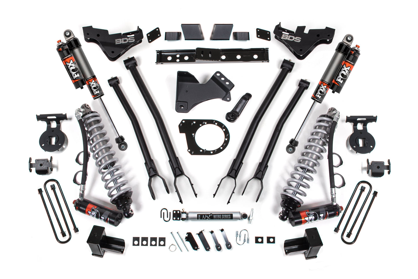 7 Inch Lift Kit w/ 4-Link | FOX 2.5 Performance Elite Coilover Conversion | Ford F350 Super Duty DRW (23-26) 4WD | Diesel