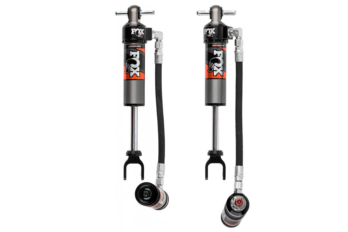 FOX 2.5 Front Shocks w/ DSC Reservoir Adjuster | 1.5-2.5 Inch Lift | Performance Elite Series | Chevy Silverado and GMC Sierra 2500HD / 3500HD (20-26)